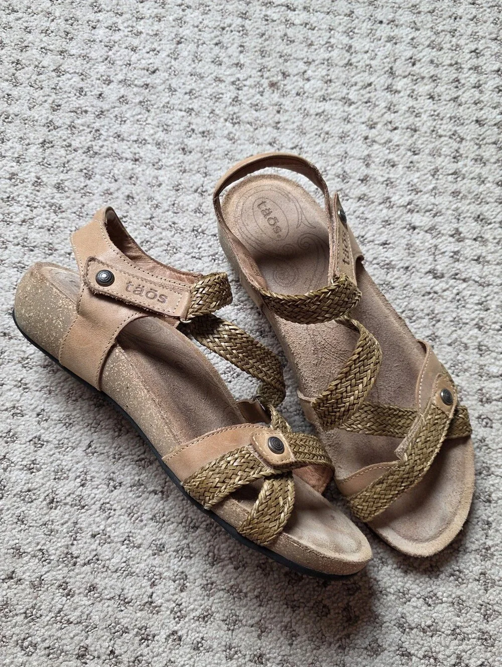 Taos Footwear Woven Strappy Sandals - Brown